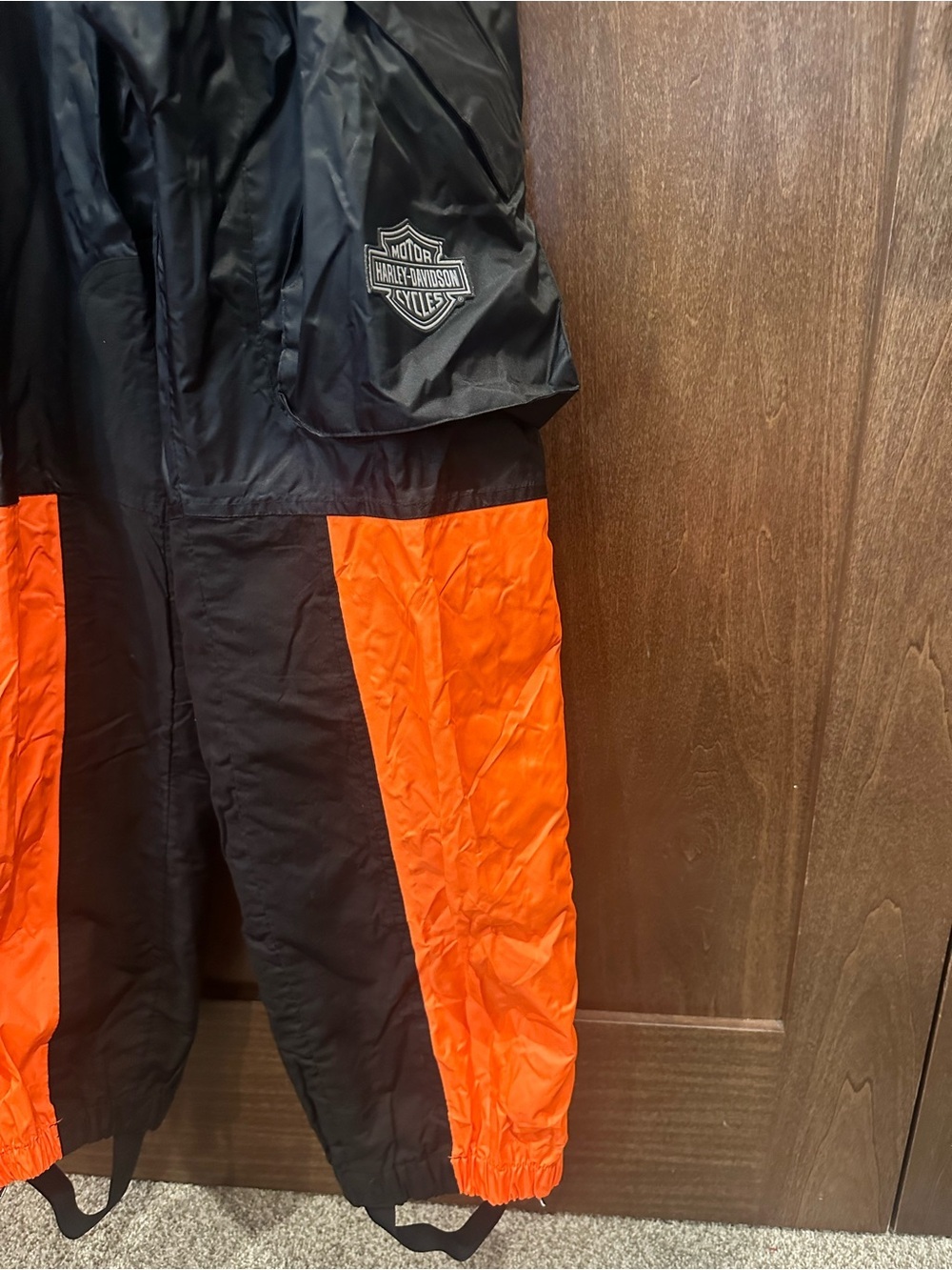 Harley-Davidson Orange and Black Reflective Rain Jacket & Overalls with Bag - Picture 13 of 16